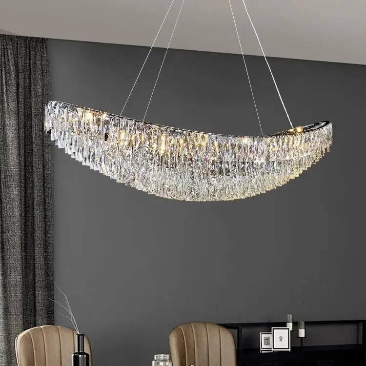 

Pendant Light Luxury Crystal Cover Lamp Sailboat Style Living Room LED Ceiling Lights Modern Dining Room Home Deco