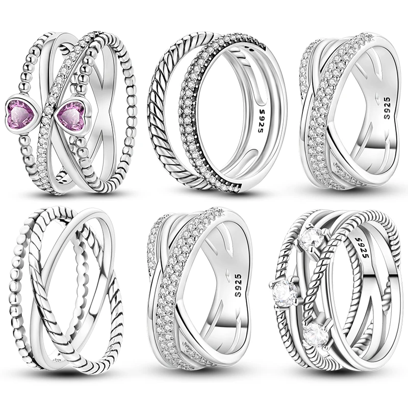 

Кольца для женщин, стерлинговое серебро 925 пробы, циркон, обмотка, романтическое кольцо на палец, расшитое бисером, роскошные ювелирные изделия, оригинальный обручальный свадебный подарок