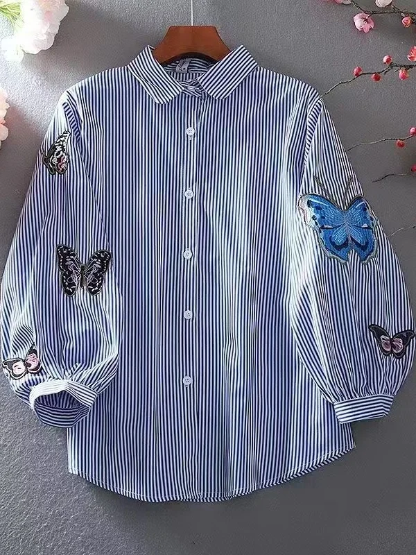 

Повседневная женская свободная посадка с вышивкой, лето 2023, новый дизайн Sle Sensation Fre Sle, универсальный топ, модный воротник