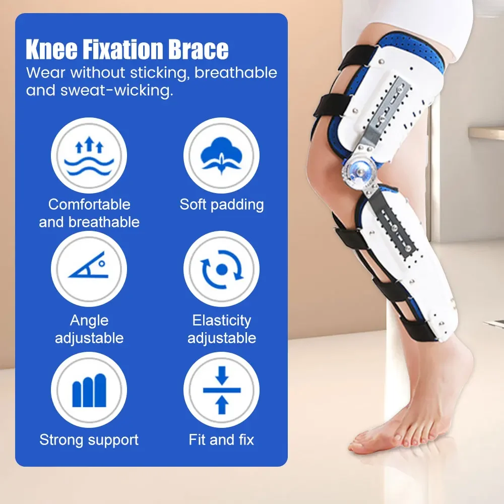 Adjustable Hinged Orthopedic Knee Joint Support Knee Leg Brace Protector Post Surgery Bone Orthosis Ligament Care Joint Support