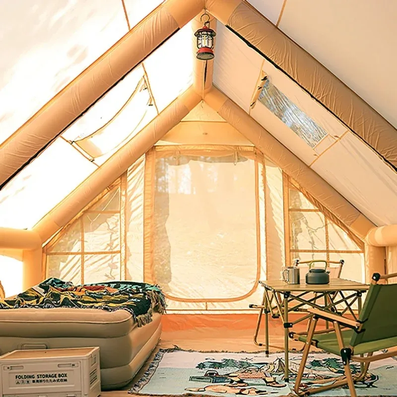 Grandes barracas infláveis para acampamento ao ar livre conjunto completo de equipamentos para proteção solar ao ar livre abrigo noturno proteção contra chuva