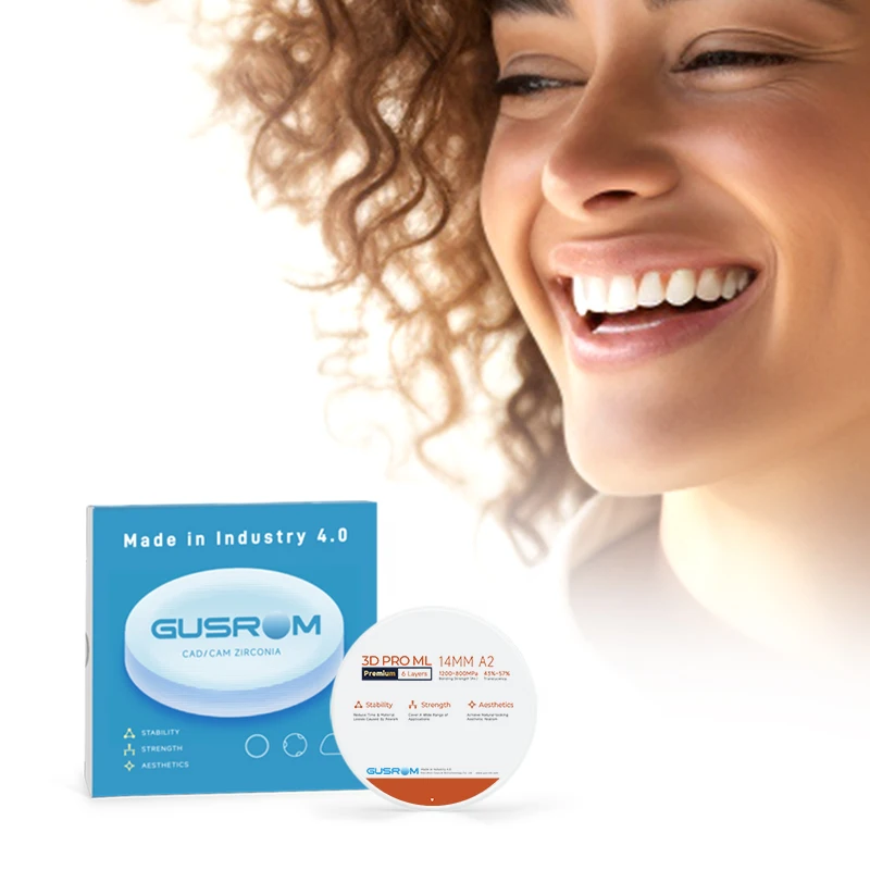 

Gusrom 3D PRO ML Premium 98*14mm Zirconia Block-For mass dental bridge production