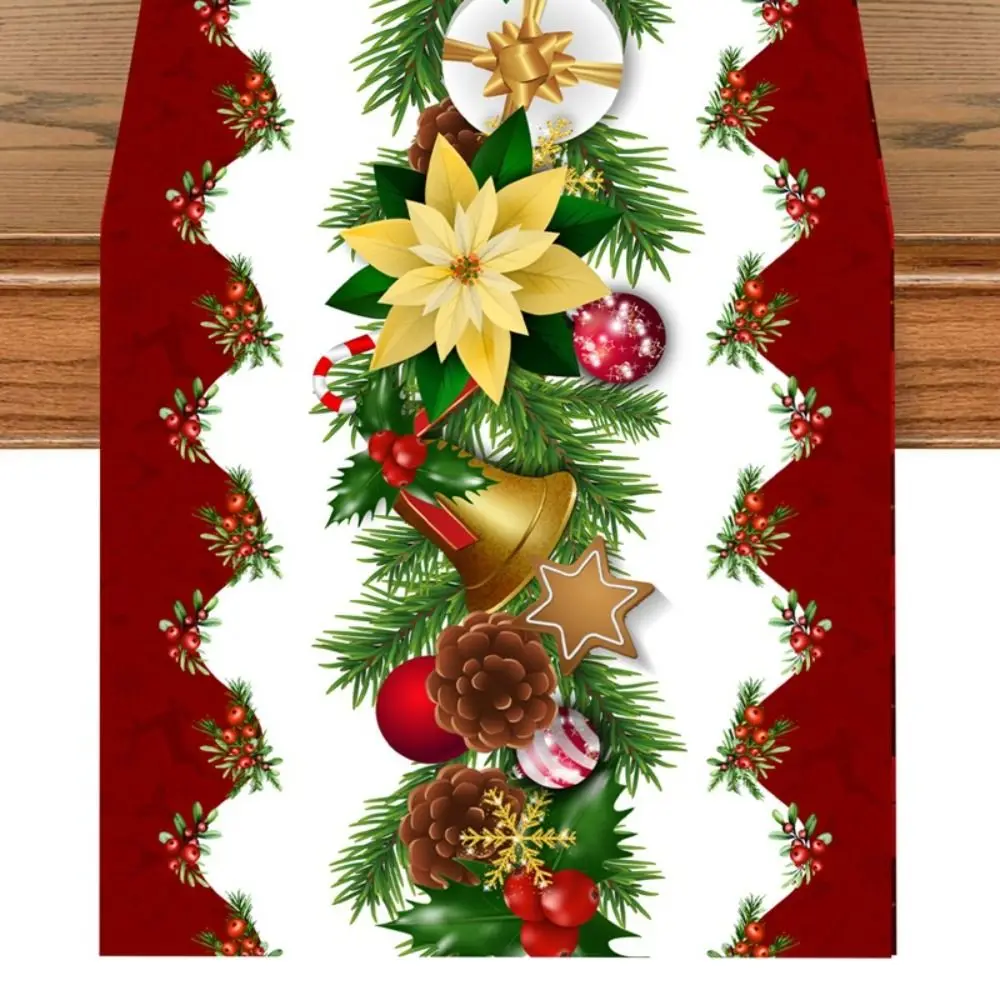 2025 New Cloth Christmas Table Runner Merry Christmas Xmas Ornament Table Decor Navidad Natal for Home 2024 Tablecloth