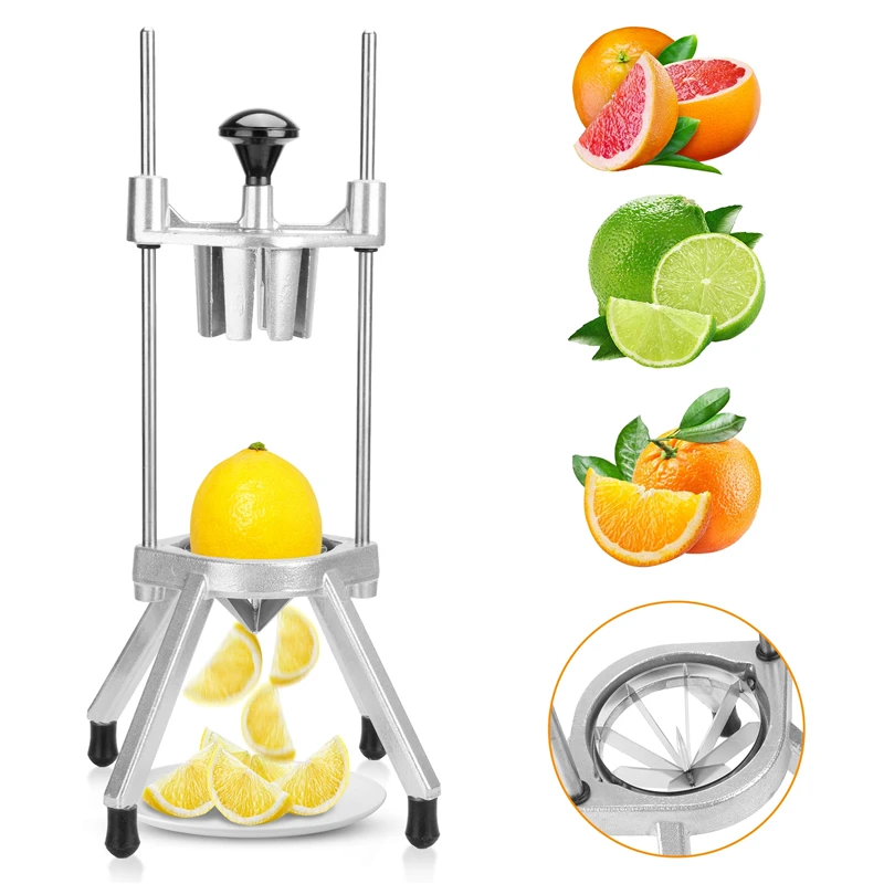 8-Section Commercial Easy Wedger Stainless Steel Blade Fruit Lime Slicer Vegetables Lemon Cutter 8 Wedges for Bar Restaurant