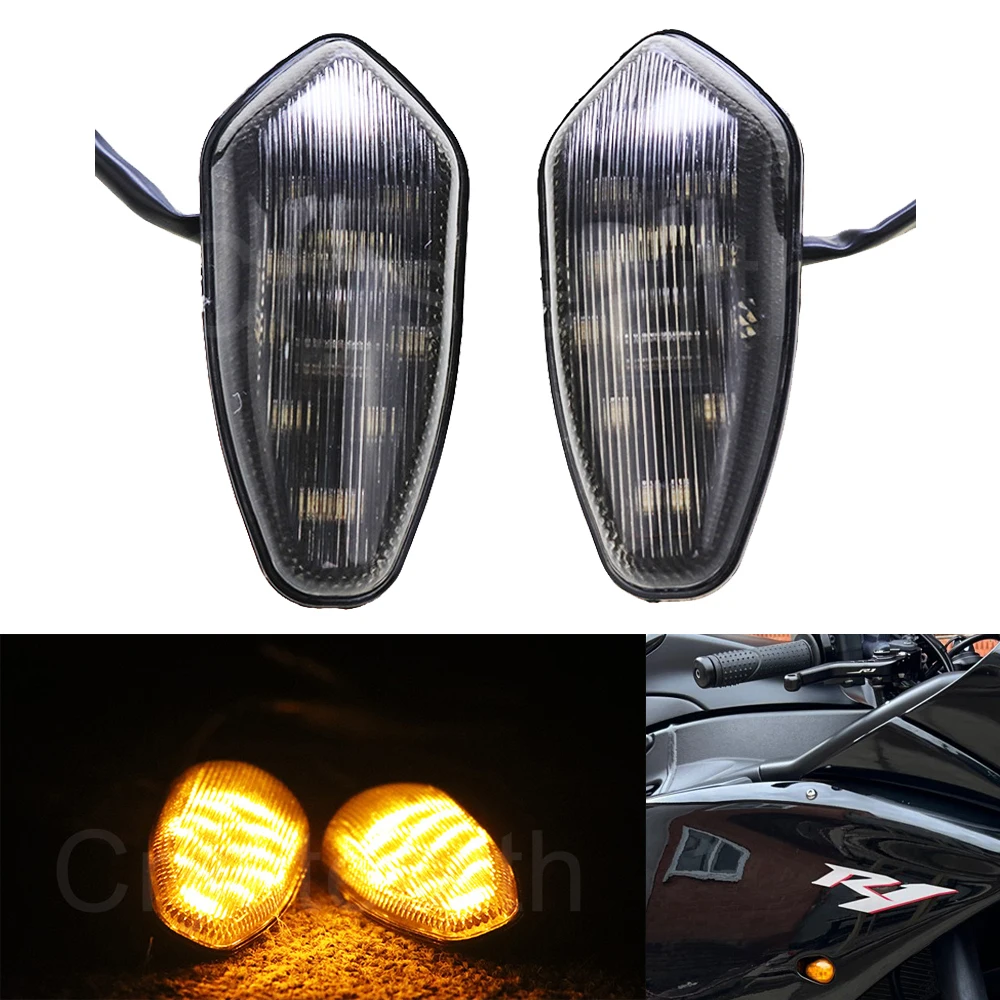 Lampka kierunkowskazu z lampą kierunkowskazu do motocykla z lampą kierunkowskazu z bursztynowym migaczem LED do Yamaha YZF R6 YZFR6 YZF-R6 2003 2004 2005 2006