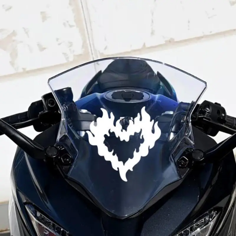 Flame Heart Car Stickers With Waterproof Sun Resistant Perfect For Car Window Laptop Wall Decoration