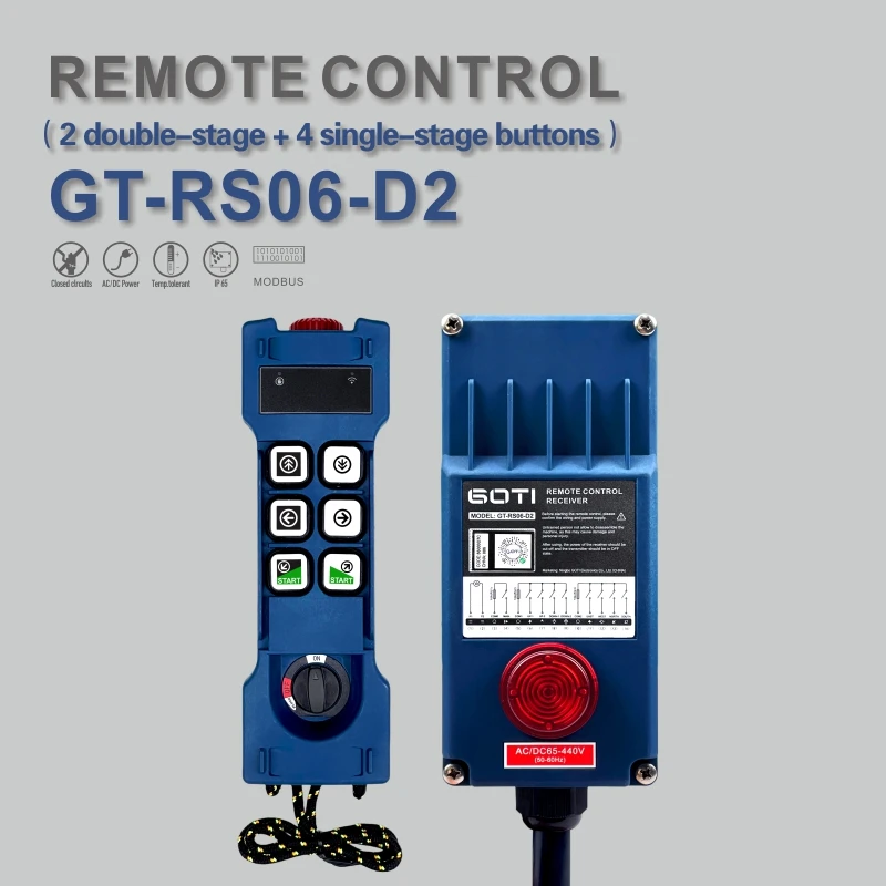 GT-RS06-D2 Industrial Radio Wireless Crane Hoist Remote Control Switch 6 Channel Replace UTING F26-C1 TELEcontrol