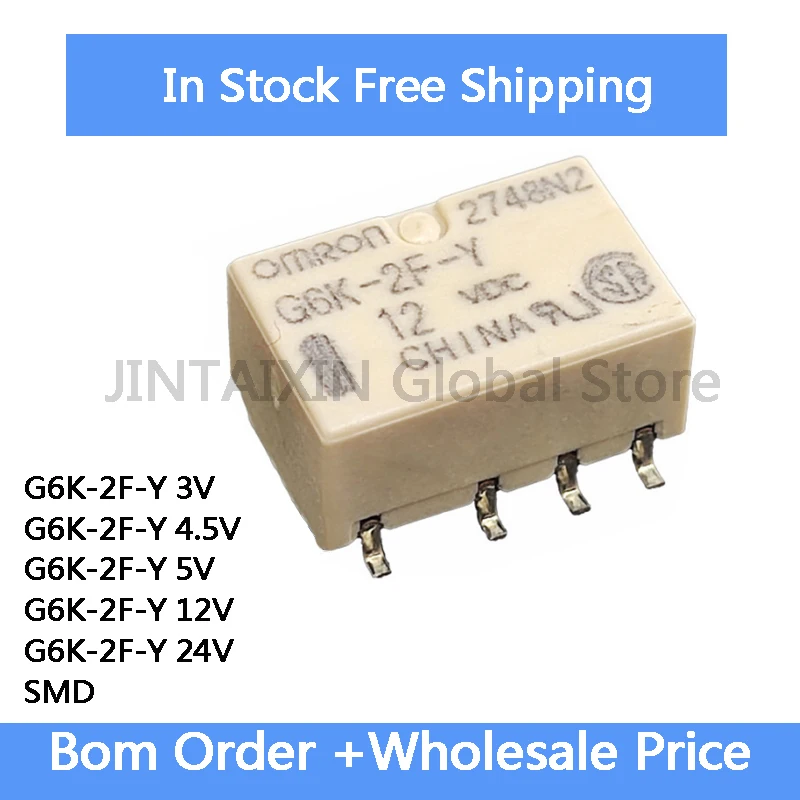 

5Pcs G6K-2F-Y DC 3V 4.5V 5V 12V 24V SMD Signal Relay 8PIN IC Chip In Stock Wholesale