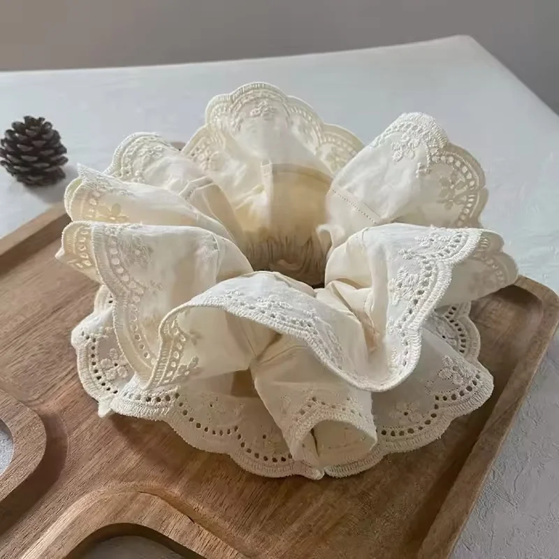

Large Women Lace Scrunchies Elastic Hair Band Ponytail Holder Tie Hair Hoop Scrunchy Rubber Band Women Hair Accessories Headwear