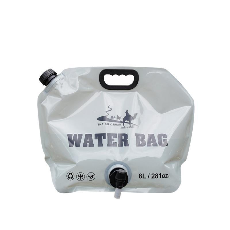  8L Portable Camping Water Storage Bag Folding Water Carrier Jug with Faucet Leakproof Lightweight for Backpacking Picnic Travel 