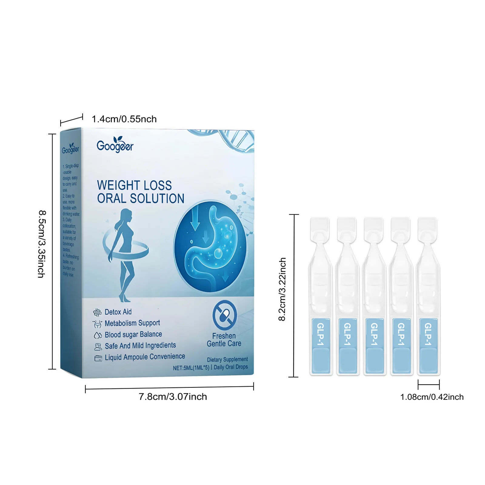 GOOGEER Slimming Drops Burn Fat Detox Stimulate Metabolism Weight Control Maintain Blood Sugar Balance Weight Loss Drops