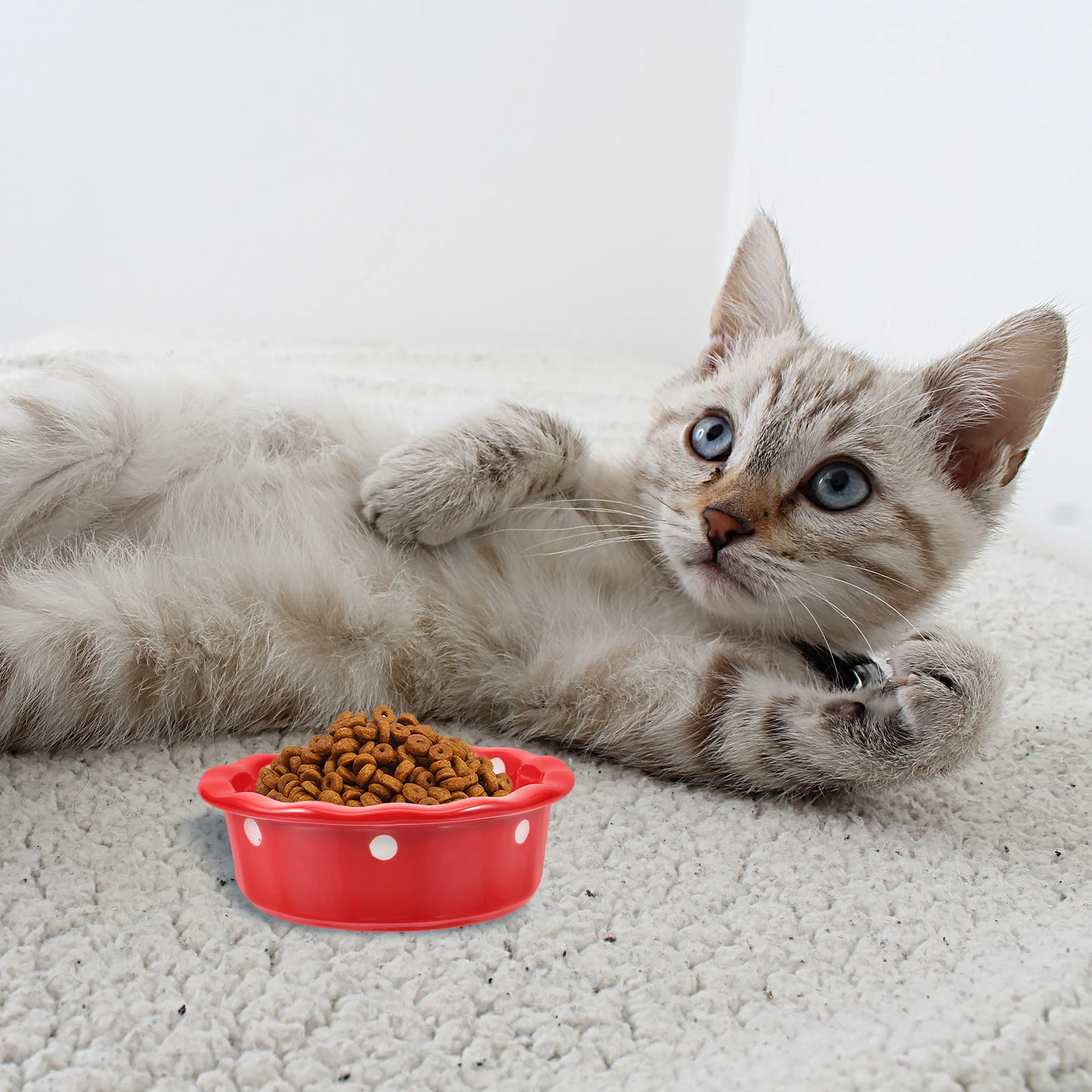 

1Pcs Dog Bowl Premium Ceramic Cat Water Feeder Unique Design Anti-Tip Pet Food Container Comfortable Height for Pets Daily Use