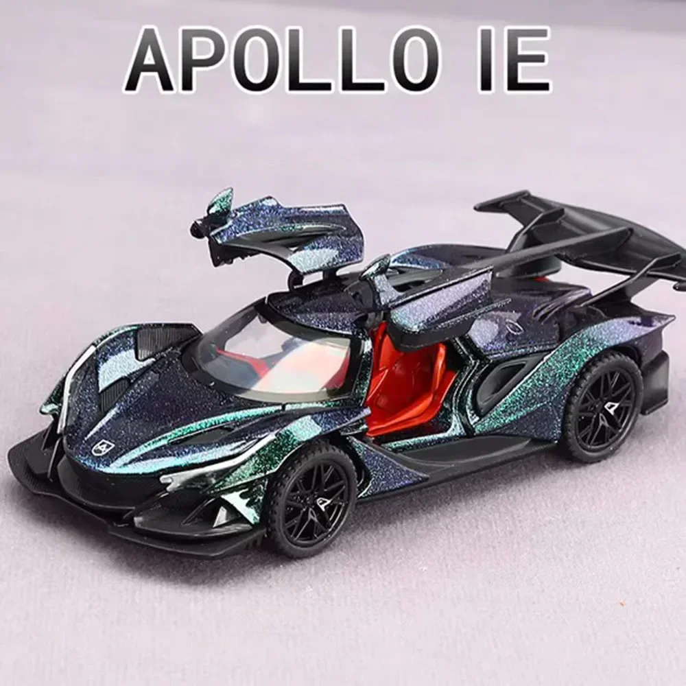 

1:32 Apollo IE EVO, литые под давлением игрушки из сплава, модели автомобилей, колеса, миниатюрный спортивный автомобиль, резиновые шины, развивающие игрушки для автомобиля