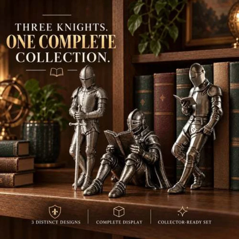 Knight Statue Knight Bookshelf Decor Armored Warrior Statue Gothic Fantasy Library Figurine Unique Desktop Ornament For Readers