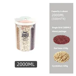 1pc Grain Miscellaneous Grain Storage Tank Plastic Partition Storage Tank Kitchen Household Food Sealed Multifunctional Storage