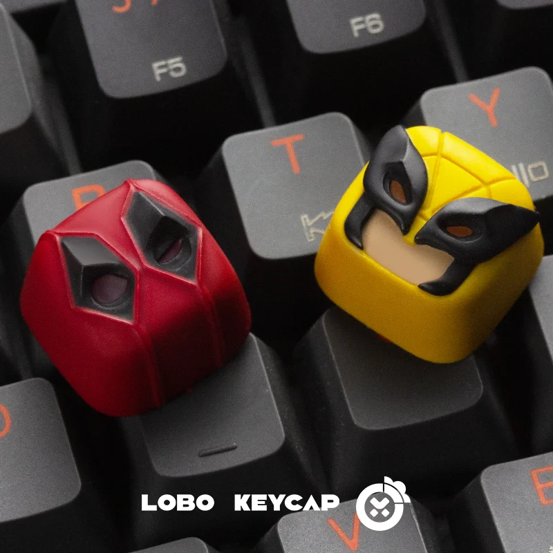 Wireless Keyboard Keycap Mechanical Keyboard Keycap Deadpool Wolverine Small Cheap Personality Design Resin Art Translucent Keyc