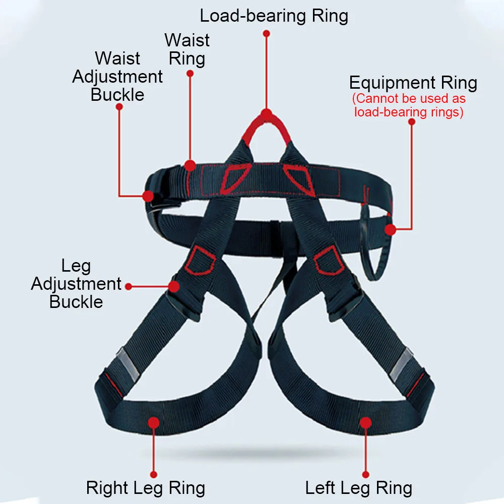 High-altitude Work Safety Harness Half Body Safety Belt Hook Outdoor Rock Climbing Rescue Construction Protective Equipment