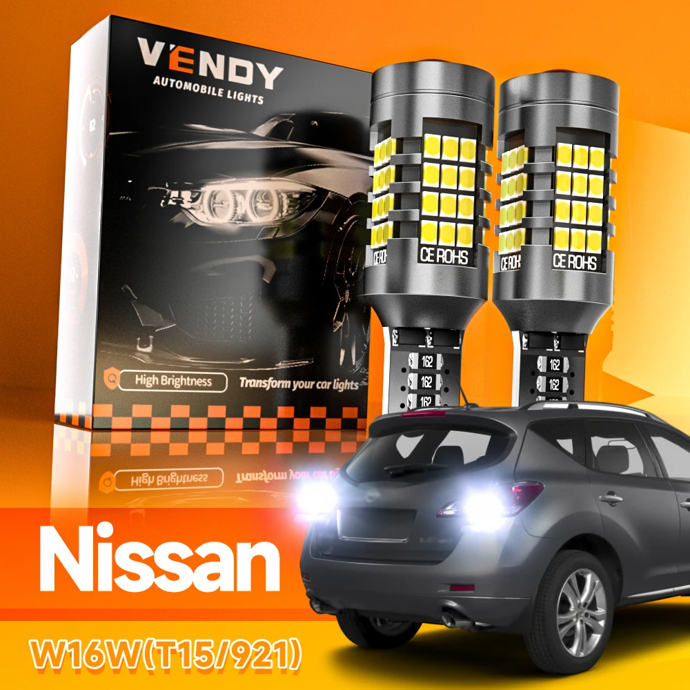 2x luz LED de marcha atrás lámpara Blub W16W T15 para Nissan Quest Sentra Xterra Murano Armada Rogue 370Z Cube Juke Leaf NV1500 NV200