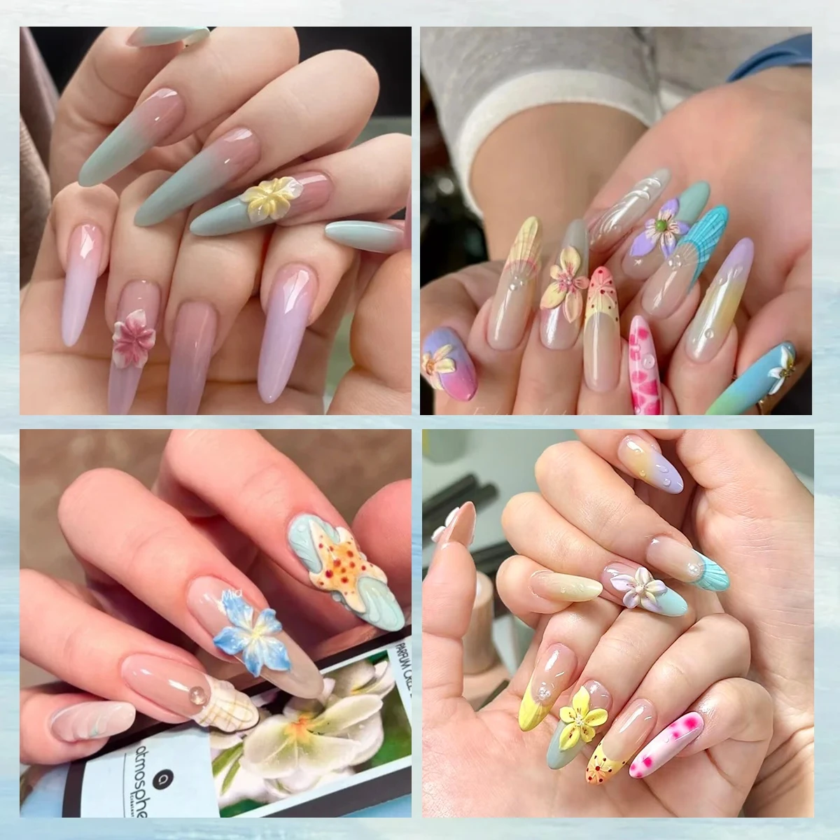 3～120枚入り トロピカルフラワーネイルステッカー ハイビ - Nail Art France のレビューと価格