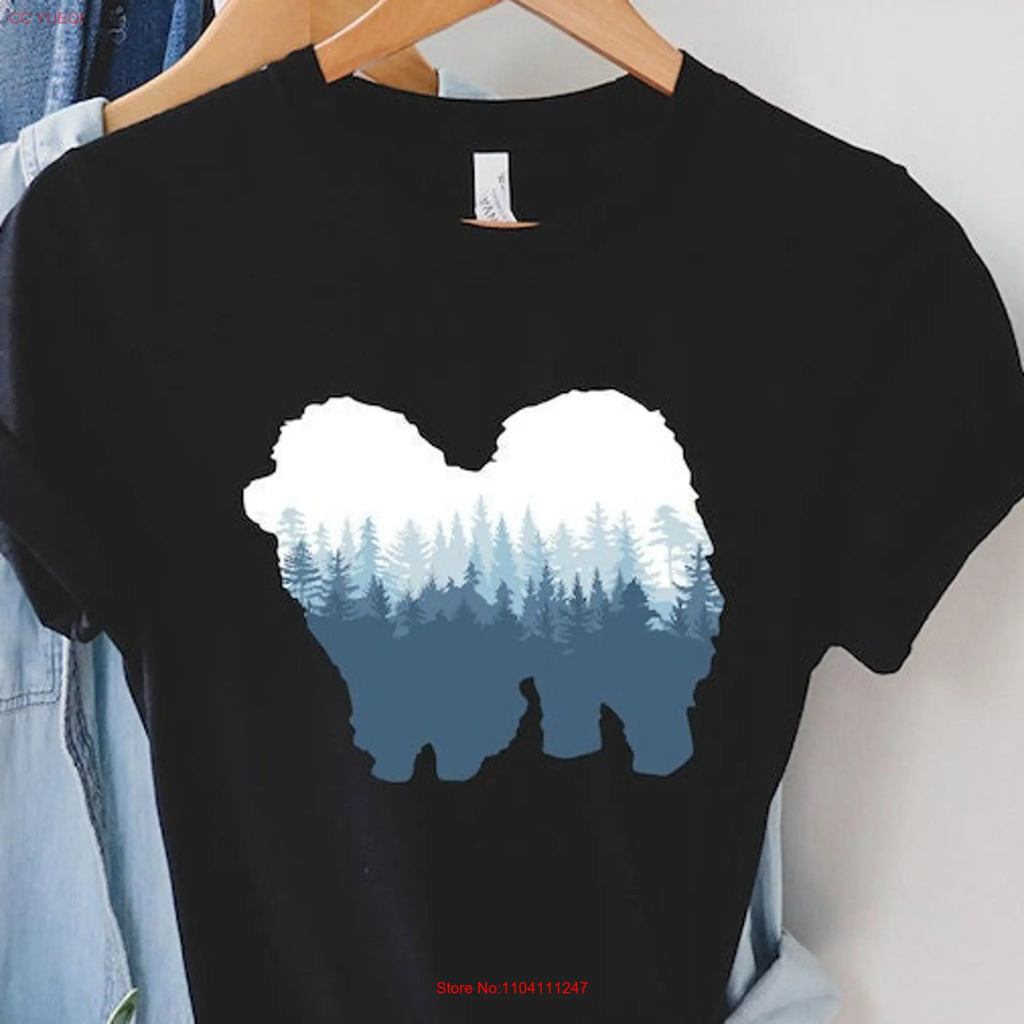 Chow T Shirt Mountain Silhouette Nature Outdoor Dog SweaT or Tank Mom Dad s long or short sleeves