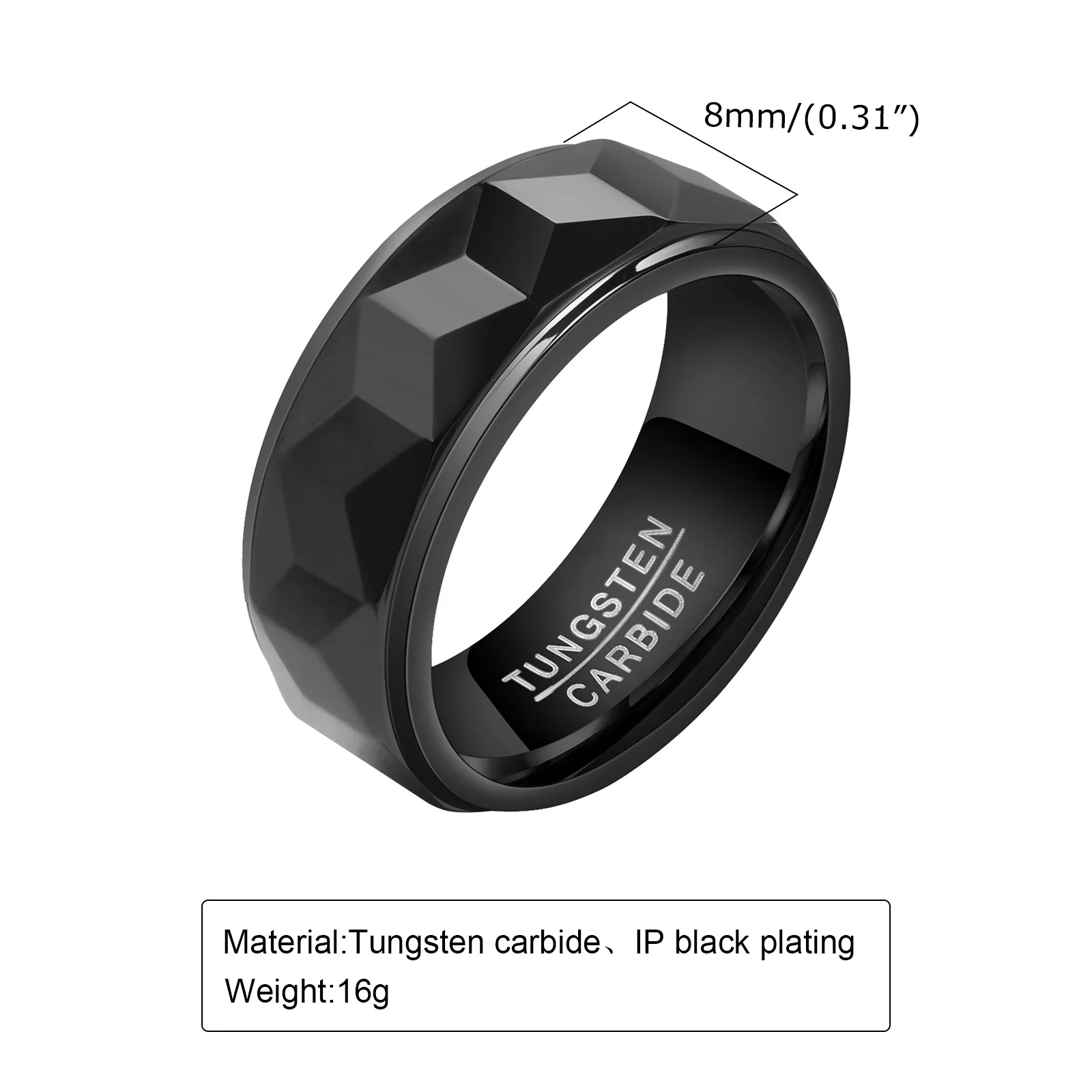 JHSL Men Statement Tungsten Rings Black Gold Color High Quality Fashion Male Jewelry Christmas Gift Size 7 8 9 10 11 12