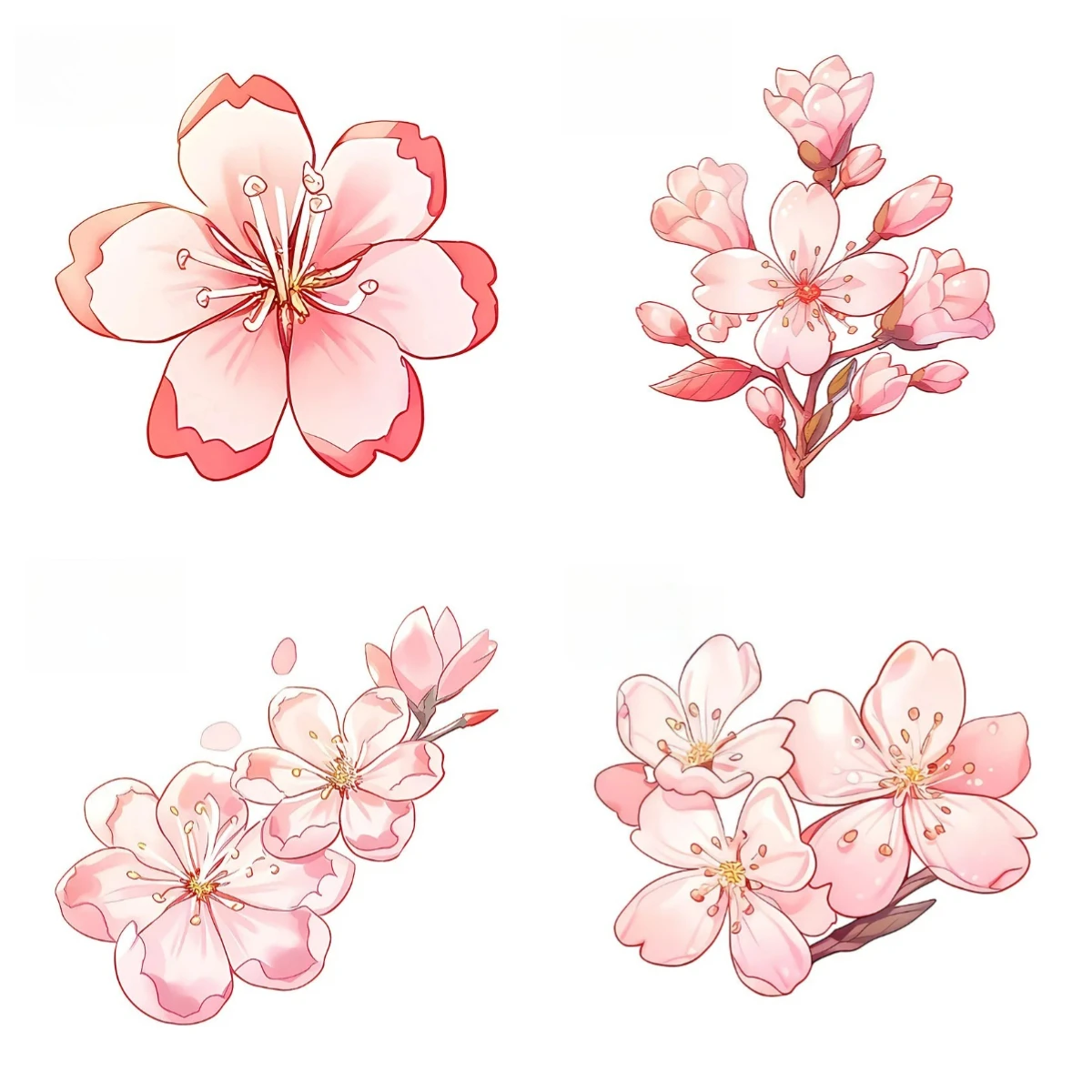 

Cherry Blossom Style Car Sticker Windows Campervan Water Bottle Sunscreen Creative Car Accessories