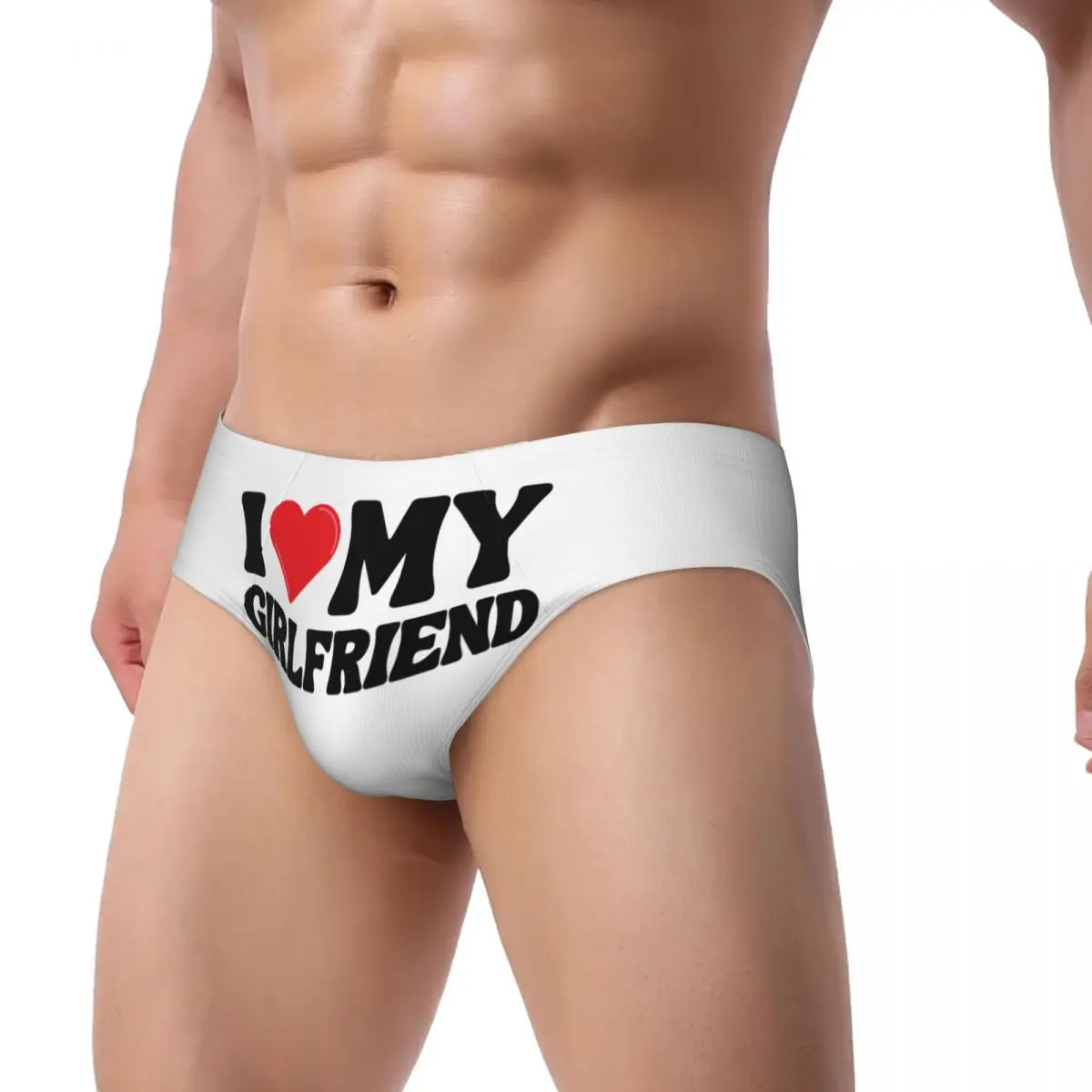 Custom Men I Love My Girlfriend Panties Underwear Male Comfort Briefs Underpants