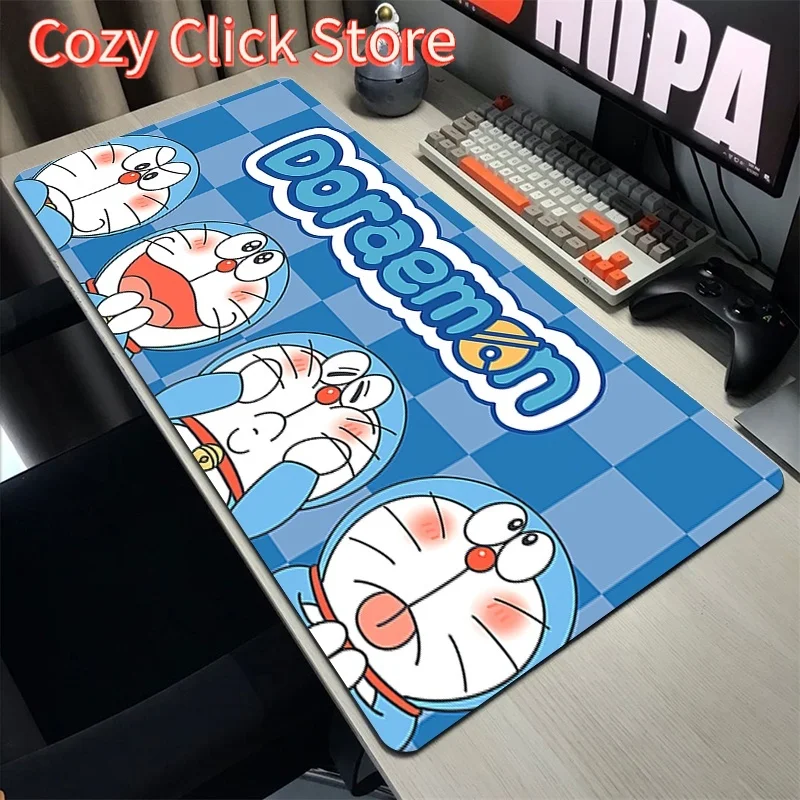 Alfombrilla de ratón Doraemon, alfombrilla de ratón de Anime, bonitos accesorios para Pc de dibujos animados Kawaii, alfombrilla de escritorio para teclado de jugador Xxl, Protector extendido para juegos grande