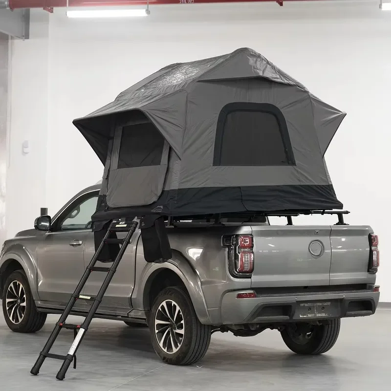 145cm Height Inflatable Roof Top Tent Air Tube Skylight Windows 2-3 Person Camping LED Light for SUV Truck Van Sedan