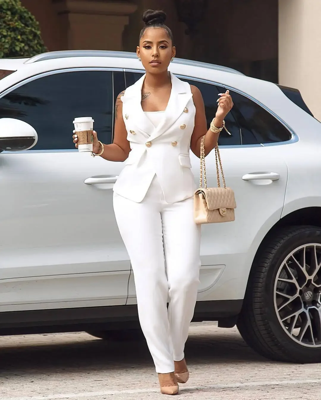 AL032 Women\'s Clothing OL Office Two-piece Suit Vest Small Suit Vest Jacket Trousers Commuter Summer