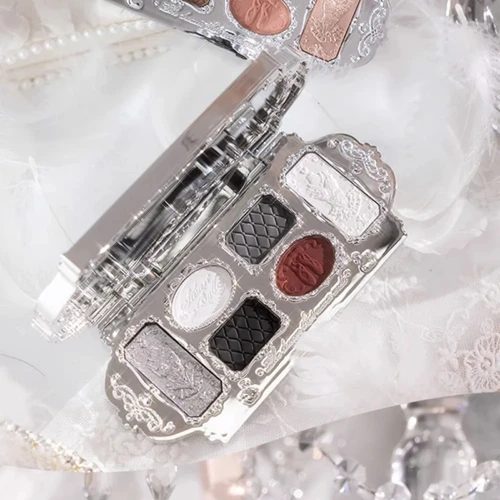 Imagen 2 del producto Flower Knows-paleta de sombra de ojos de Ballet de cisne negro, paleta de cara de perla brillante fina mate, sombra de ojos con brillo de 6 colores