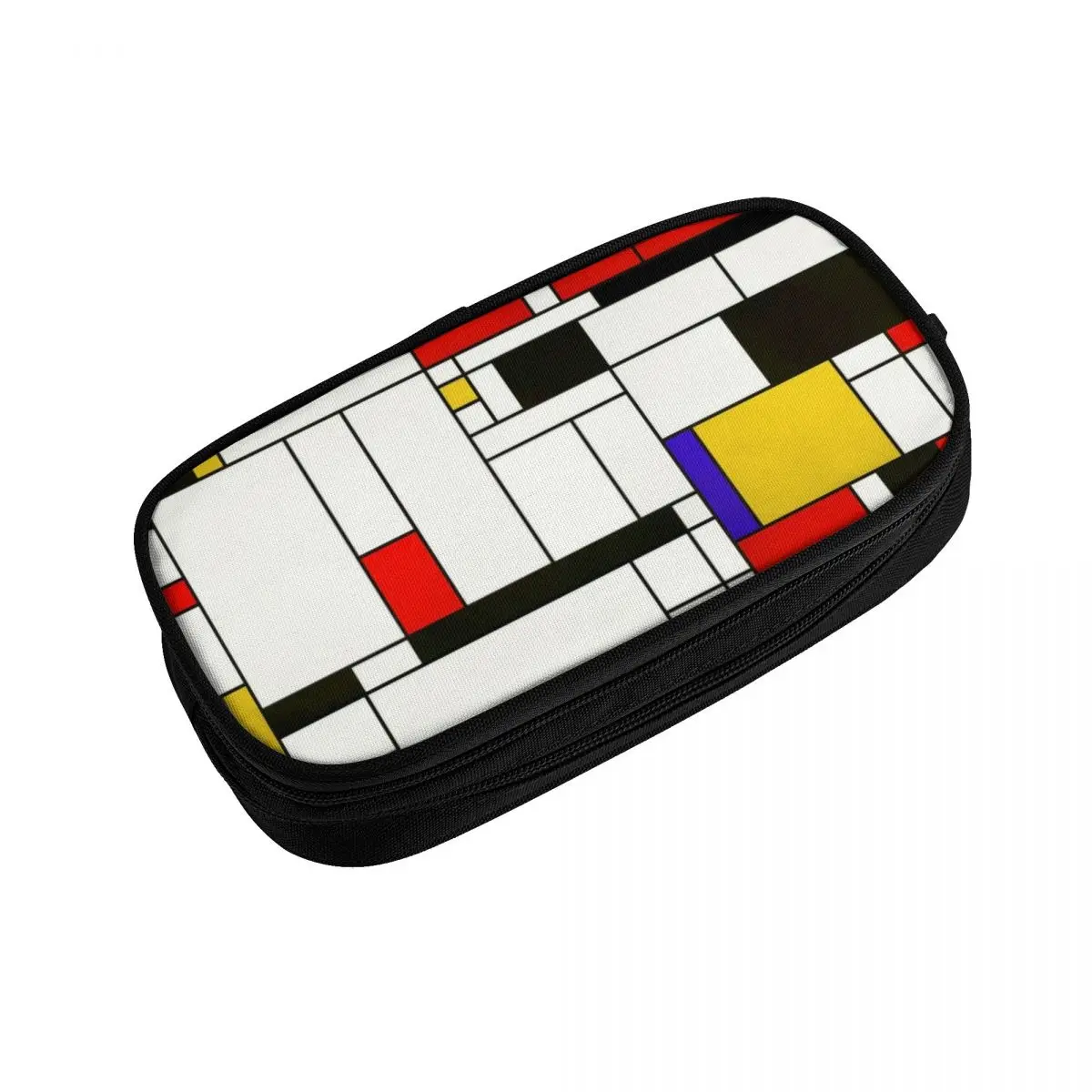 Imagem -03 - Estojo de Lápis Estilo Punk Mondrian Personalizado Grande Capacidade Arte Abstrata Caixa Kawaii Acessórios Escolares Meninos e Meninas