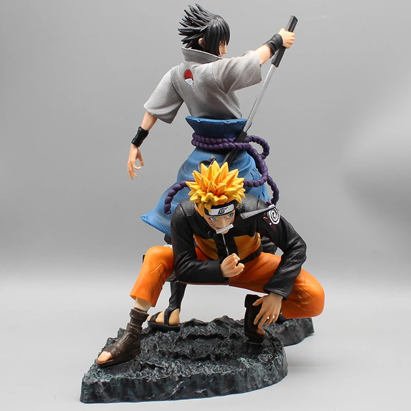 

29.5cm Uzumaki Naruto and Uchiha Sasuke Action Figure Toys Anime Naruto Figuras PVC GK Statue Model Ornaments Gift for Children