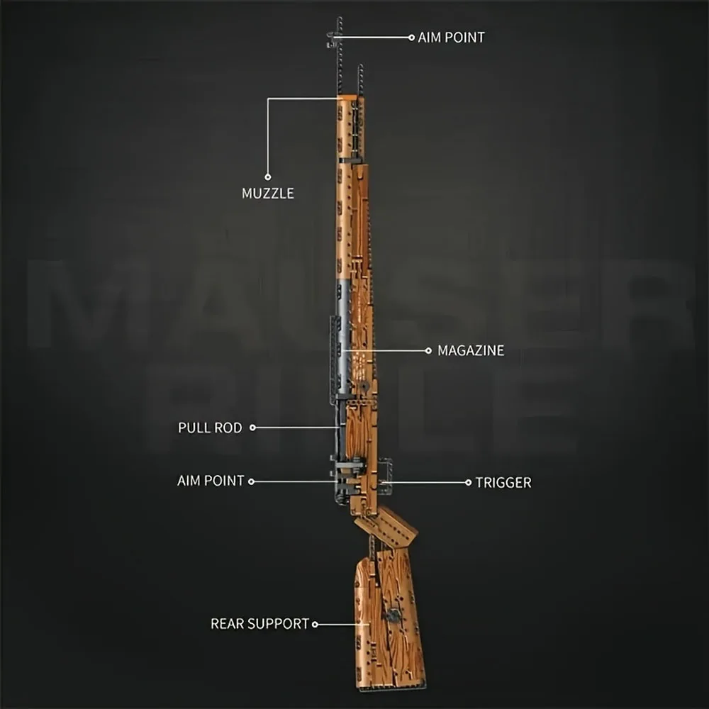 Blocs de construction de fusil de Sniper créatif Kar98K, arme militaire, modèle de pistolet Super Magnum, briques, ensemble de jouets, cadeau pour enfants, 1028 pièces