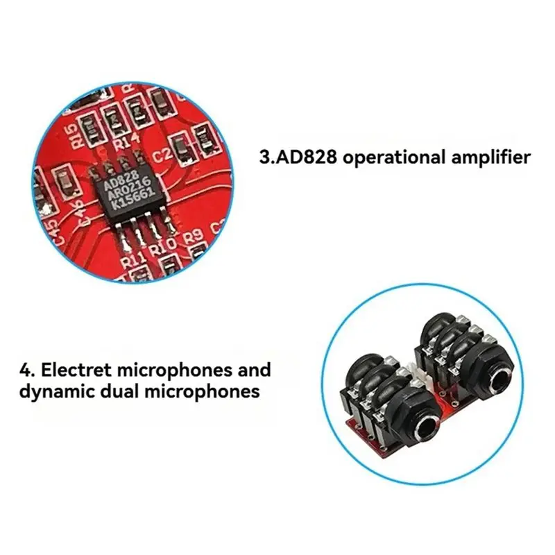 AA08-DC 7-24V Microphone Amplifier Board PT2399 Digital Microphone Amplifier Board Karaoke Plate Reverb view 3
