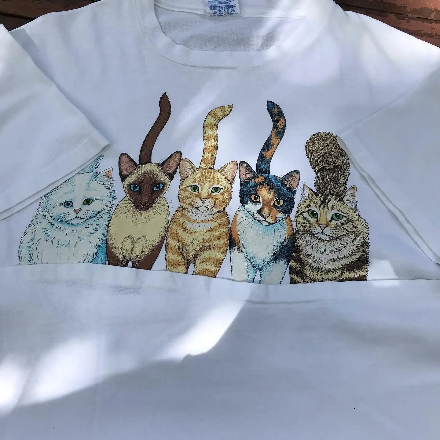 Healing  Print Couple T-Shirt Short Sleeve Cotton round Neck Standard Fit Summer Breathable Skin-friendly Minimalist Style
