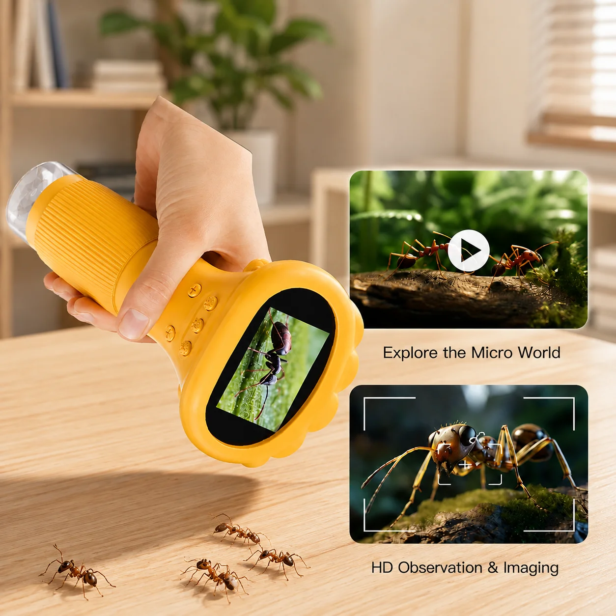 Kids Microscope 1000X Magnifier Microscope 200 Megapixels With 8 LED Photo Video Educational Toys Science Gifts For Kids
