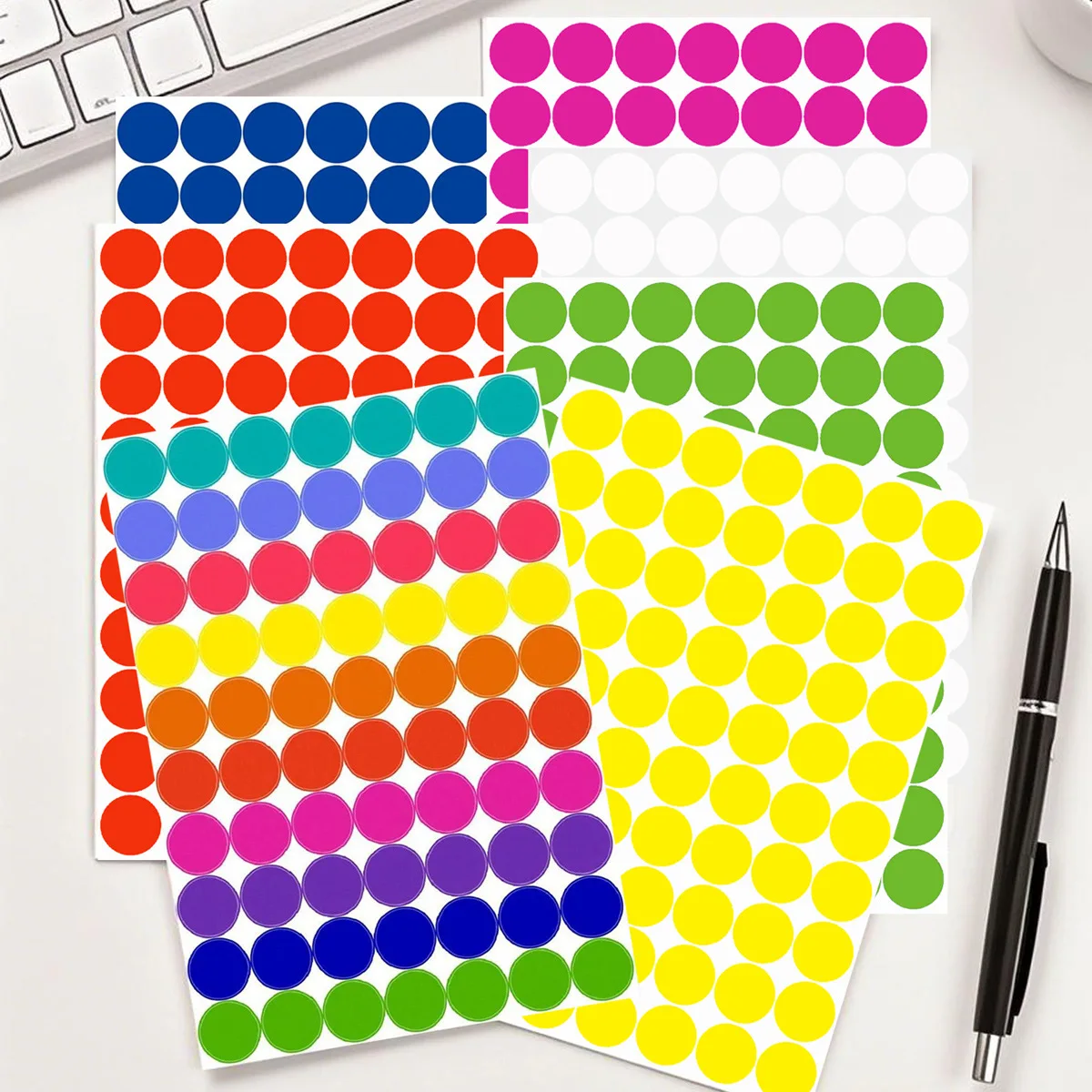 Autocollants ronds adhésifs en papier, étiquettes colorées à points, pour emballage et décoration de fête
