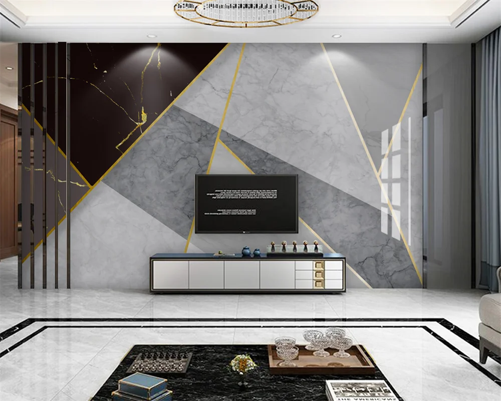 

beibehang Custom New Modern Fashion Geometric Marble Pattern Interior Bedroom Living Room Background Wallpaper papier peint