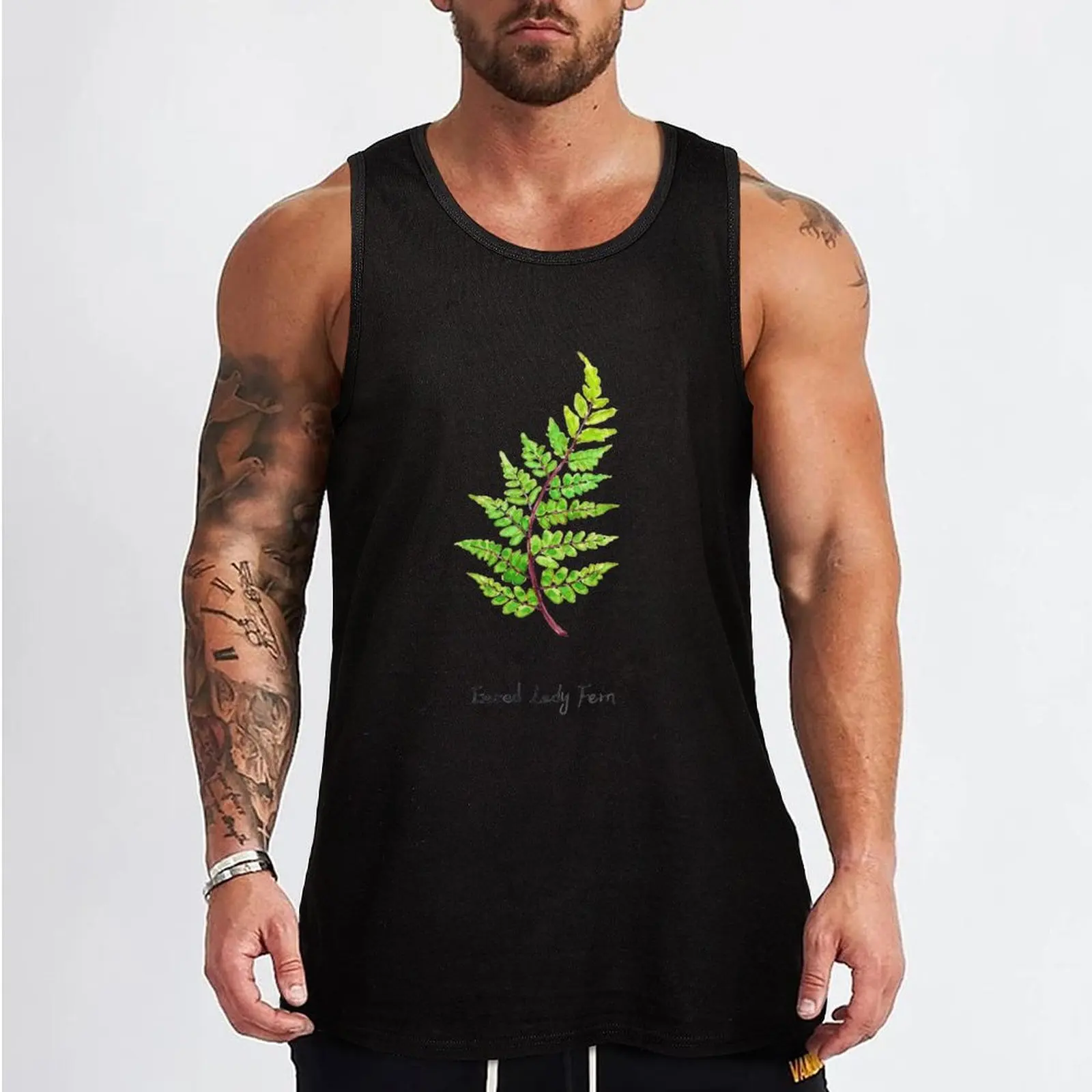 eared lady fern watercolor Tank Top clothes for men summer anime top Japanese t-shirt gym clothes man