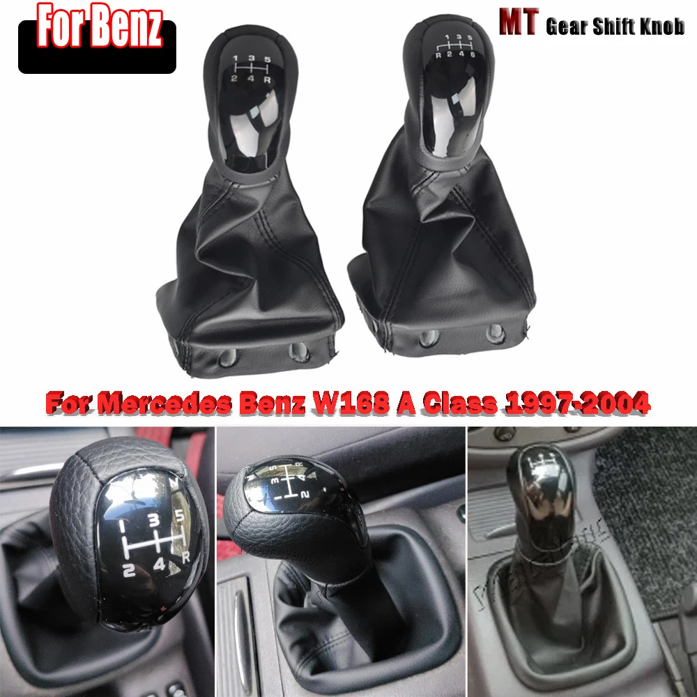 For Mercedes for Benz W168 A Class 1997-2004 5/6 Speed Manual Gear Shift Knob Shifter Lever Gaiter Boot