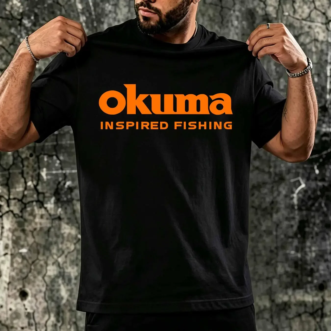 washed T Shirt New Okuma Fishing Tackle Logo  vintage Washed graphic Casual Versatile fashion Unisex Top For Everyday Wear