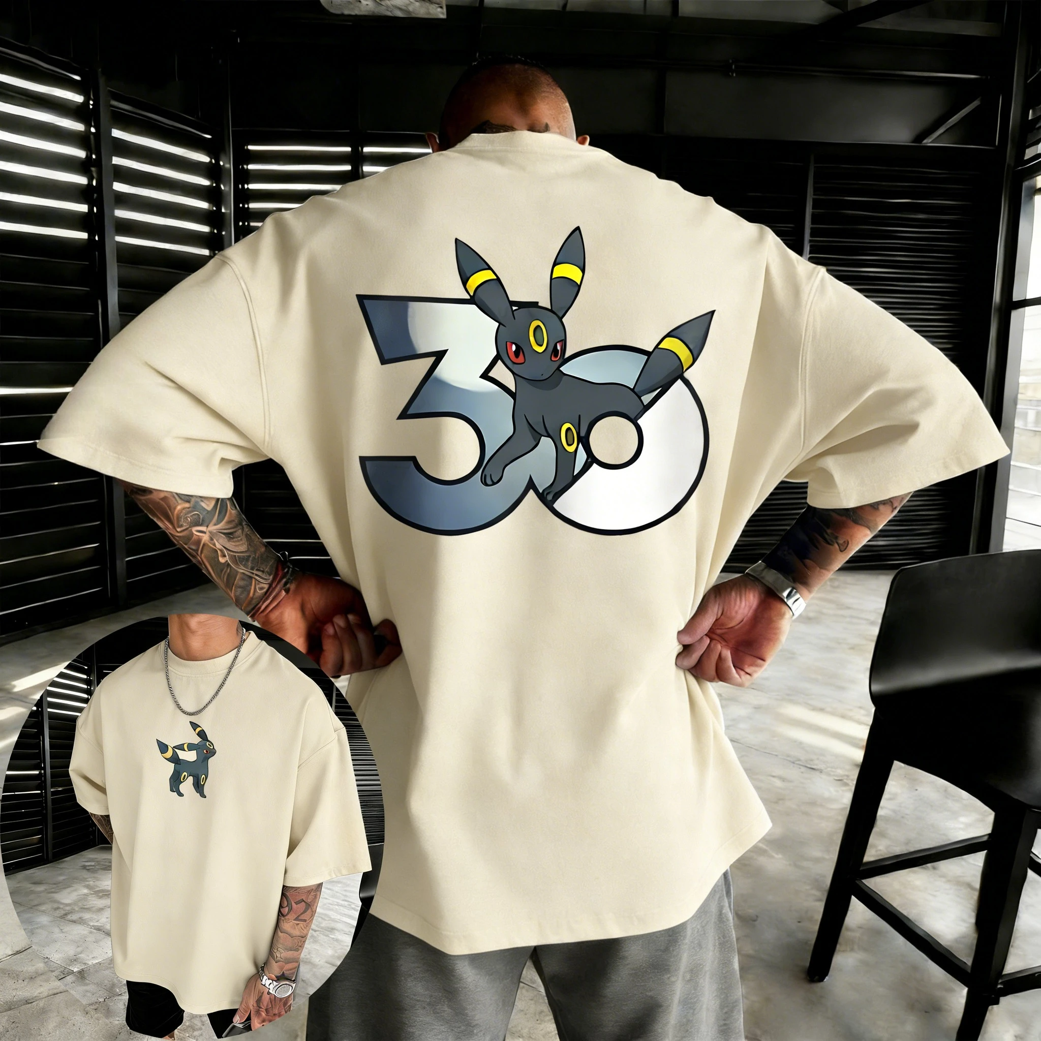 2026 Pokémon 30th Anniversary Umbrion Co-Branded bedrucktes T-Shirt für Herren und Damen – Sommer-T-Shirt 2026 Streetwear – Detail 11