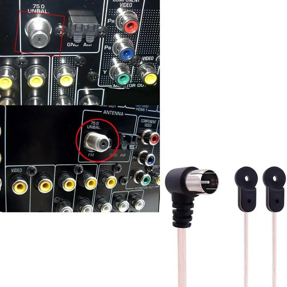 Antena de dipolo para interior, antena aérea de Radio HD en forma de T, PAL conector macho/hembra, 75 OFM, uso para estaciones de Radio FM en interiores