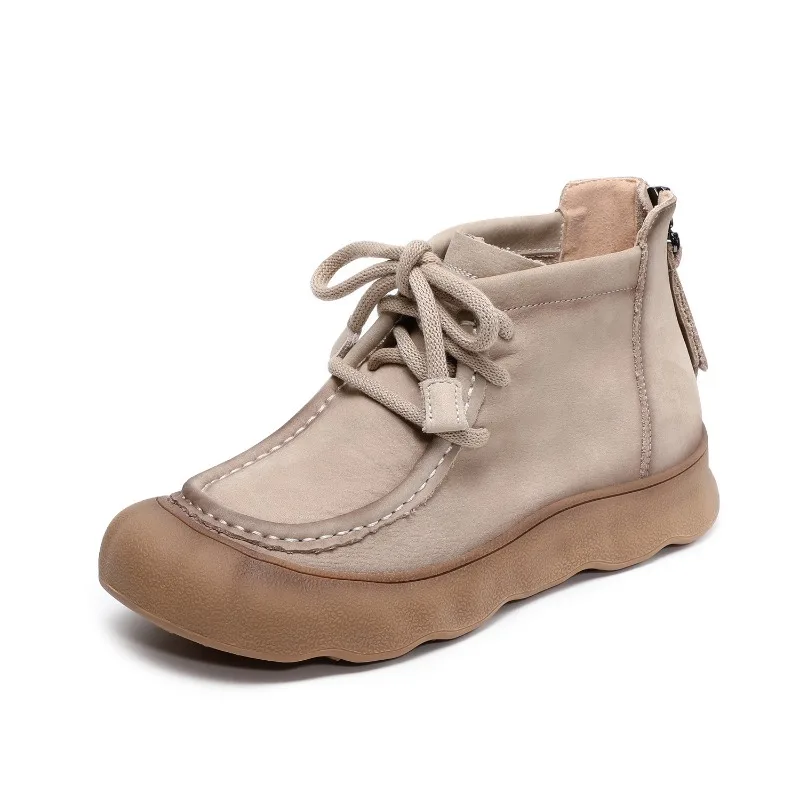 

Женские ботильоны из коровьей замши на платформе 3,5 см, британский стиль, весенние, до щиколотки, на массивном каблуке, осенние туфли без каблука