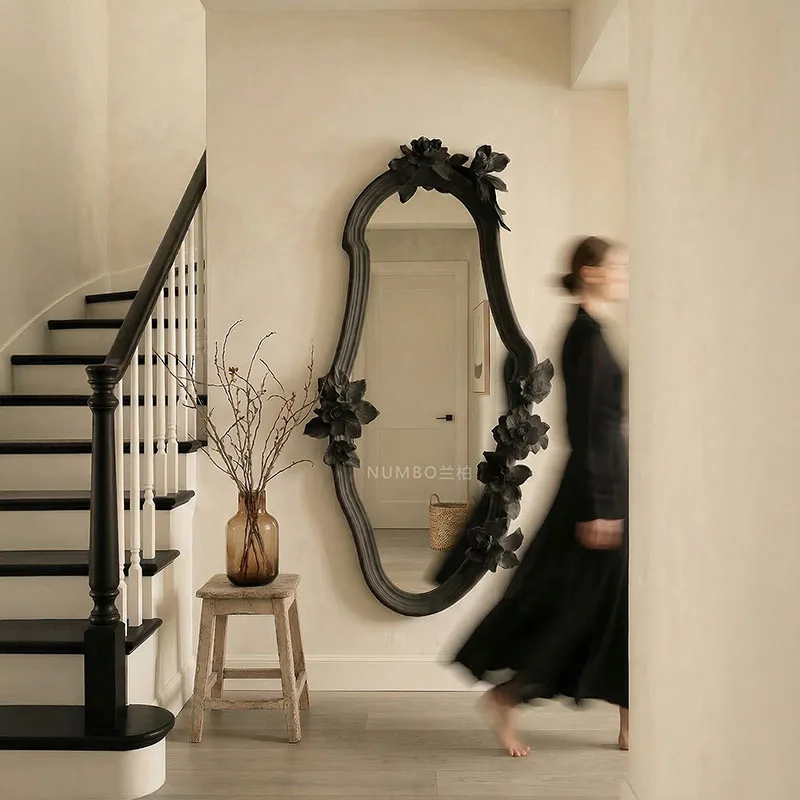 Aesthetic Vintage Mirror Irregular Funky Hanging Makeup Long Vanity Decorative Mirrors Makeup Cosmetics Spiegels Home Products