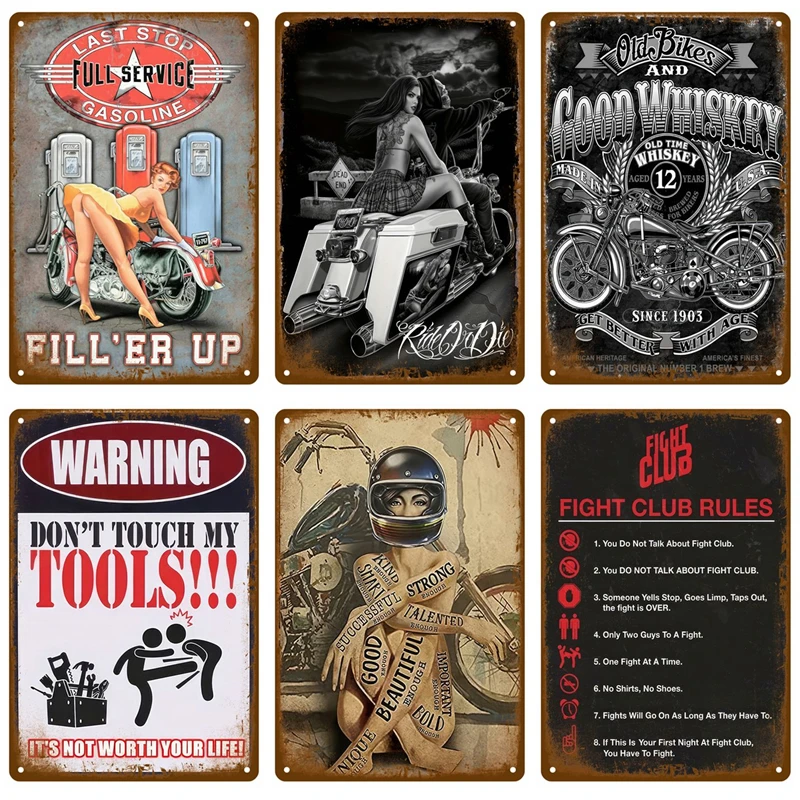 

Motor Oil Gas Metal Sign Wall Art Poster Plaque Vintage Tin Signs Iron Painting Decoration For Man Cave Cafe Garage Club Bar