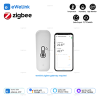 ZigBee Smart Temperature Humidity Sensor Ewelink APP Control Battery Powered Thermometer Hygrometer For Alexa Google Smart Home