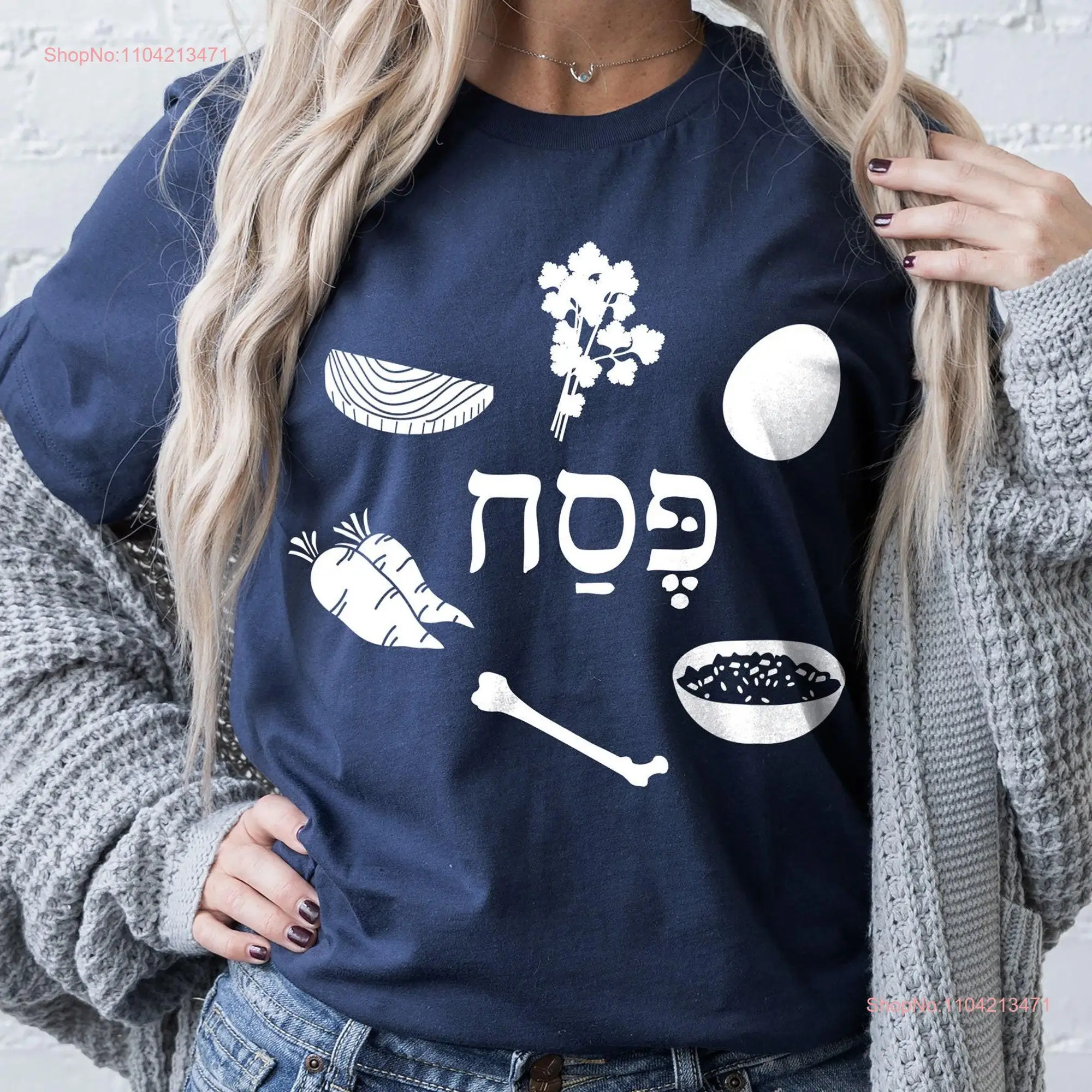 Passover T Shirt 2022 Seder plate Matzah Ball s Matzo Jewish Pesach Holiday Shalom long or short sleeves