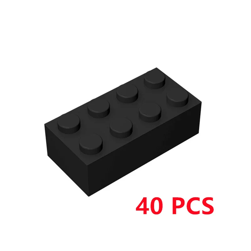 40 Pcs/lot Buildings Blocks 3001 Brick 2 x 4 DIY Assmble Collections Bulk Modular GBC Toy For High-Tech MOC Set